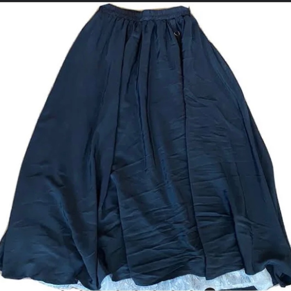 Scarlet darkness skirt, woman’s small, black, ruffle bruised, a line maxi skirt